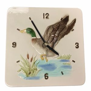1983 Otagiri Mallard Duck Plaque Clock Japan